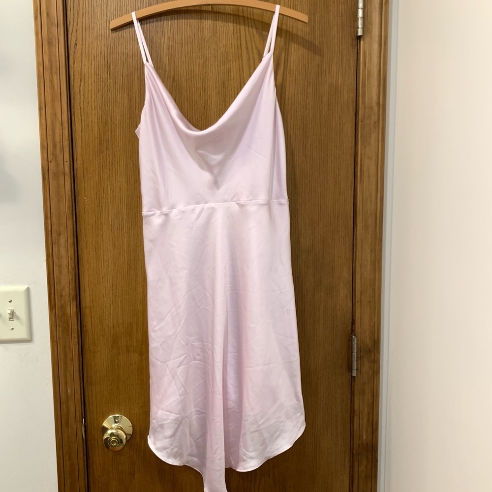 Pink silky Guess slip dress, medium. Strappy and minimalist